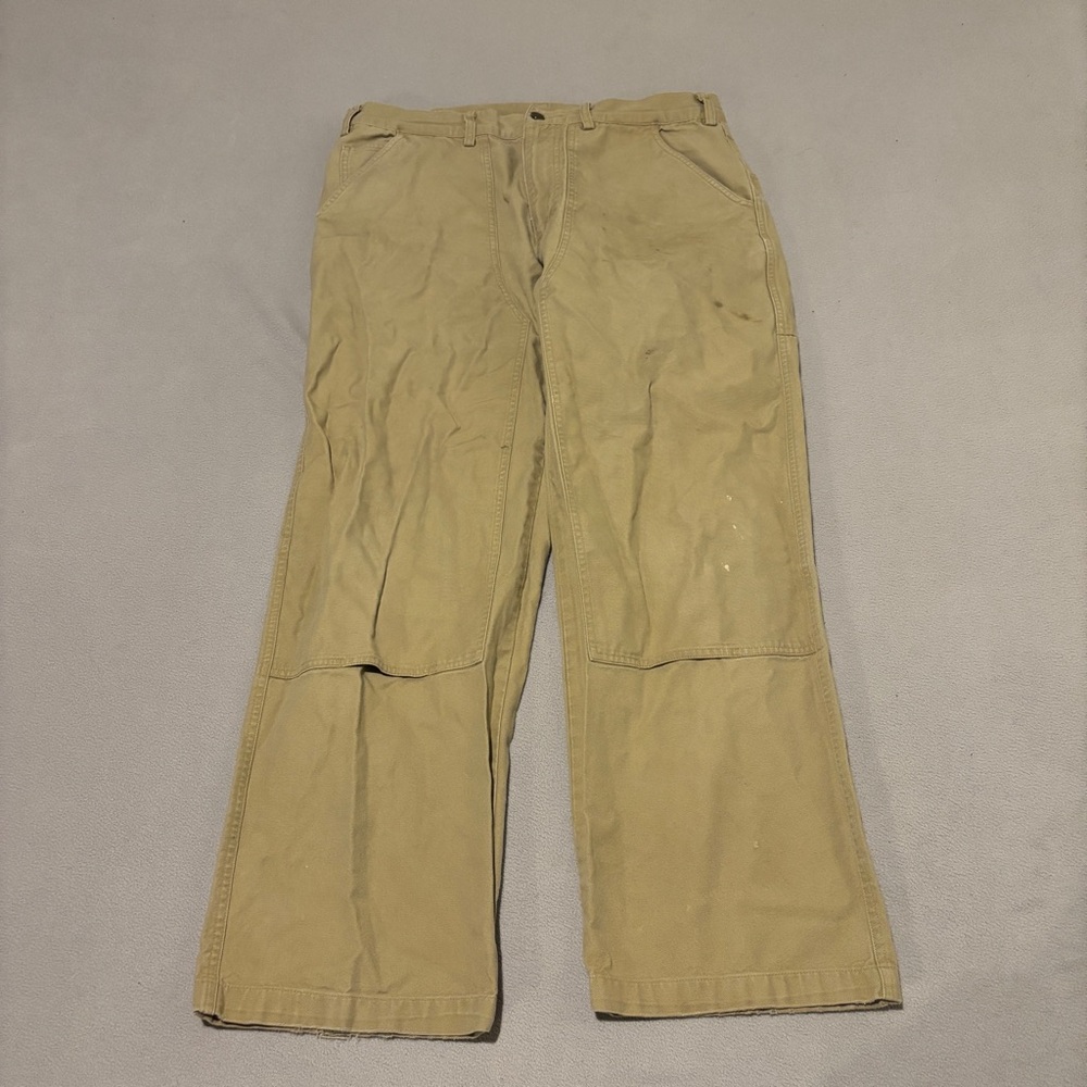 Patagonia Double Knees Pants Mens 36 36x30 Beige Outdoor Hiking Canvas Pockets